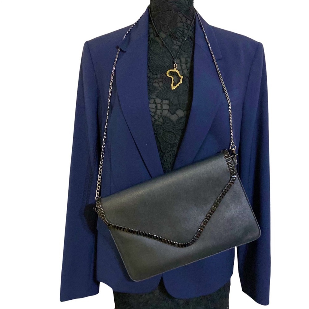DUNE oversized black crossbody shoulder clutch